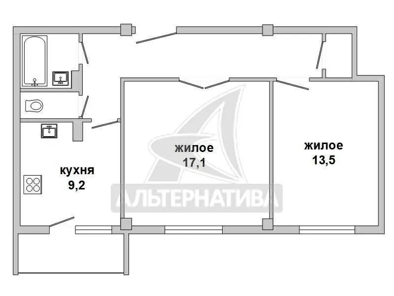 2-комнатная квартира,  г. Брест,  ул. Лейтенанта Рябцева. w180488 11