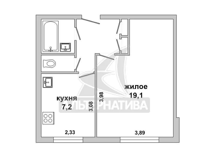 1-комнатная квартира,  г. Жабинка,  ул. Коммунистическая. w181168 11