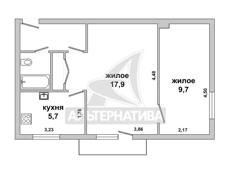2-комнатная квартира,  г. Брест,  ул. Веры Хоружей,  1963 г.п. w181731 6