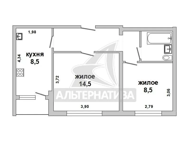 2-комнатная квартира,  г. Брест,  ул. Задорожная,  1995 г.п. w182269 12