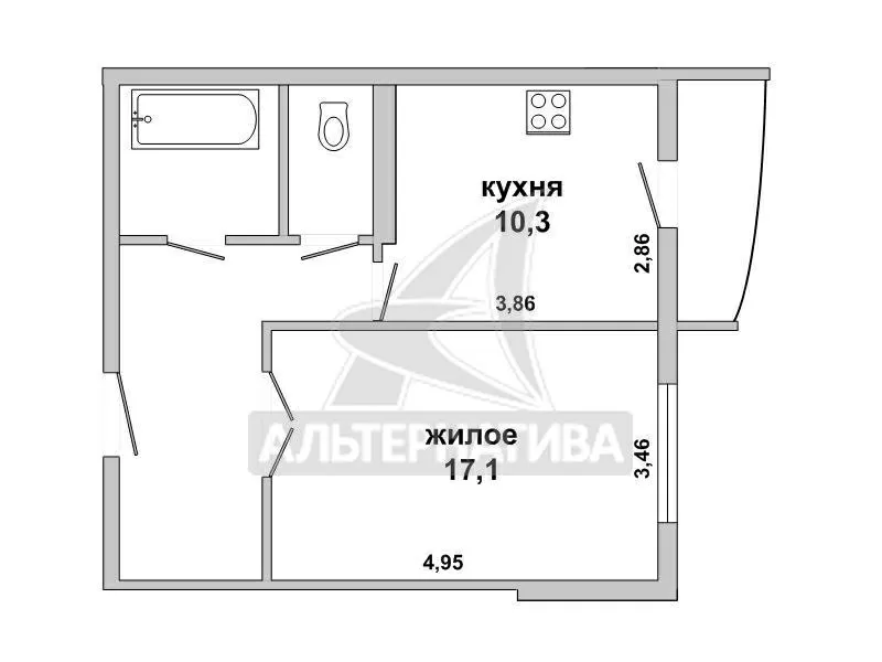 1-комнатная квартира,  г. Брест,  ул. Гвардейская,  2016 г.п. w181045 2