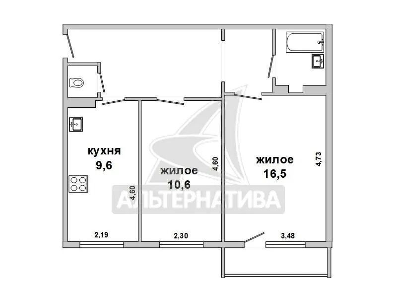 2-комнатная квартира,  г. Брест,  ул. Янки Купалы,  1996 г.п. w182770 12