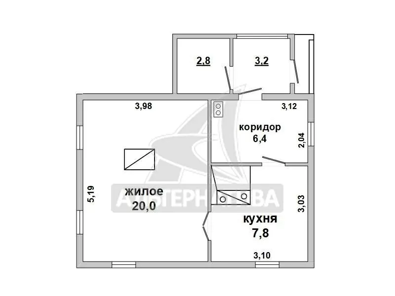 Жилой дом в Каменецком р-не. 1958 г.п. 1 этаж. r183226 5