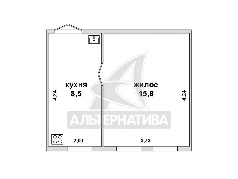 1-комнатная квартира,  г. Брест,  ул. Советских Пограничников w190127 8