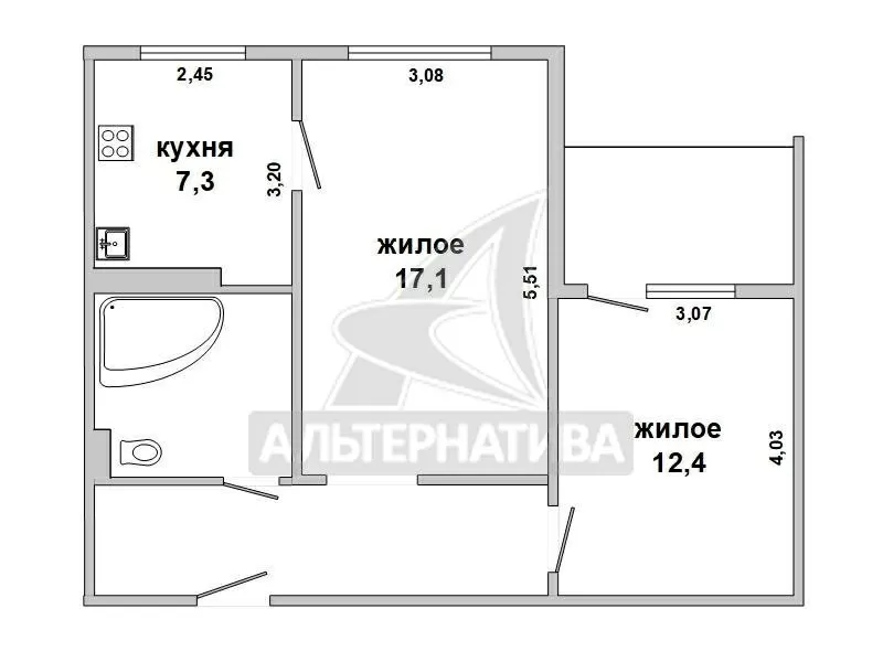 2-комнатная квартира,  г. Брест,  ул. Гродненская,  1987 г.п. w190092 2