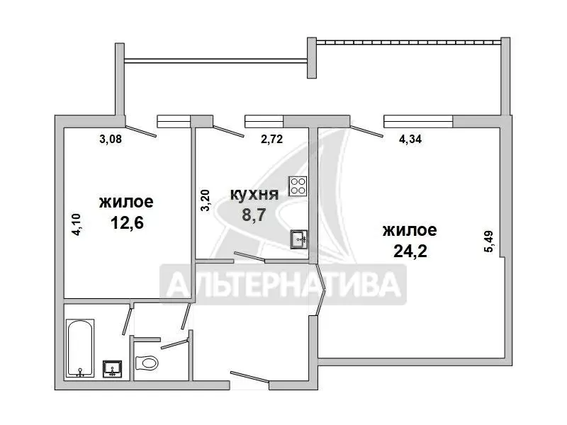 2-комнатная квартира,  г. Брест,  ул. Пригородная,  1998 г.п. w183404