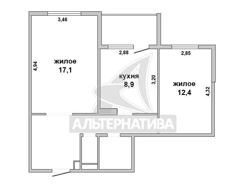 2-комнатная квартира,  г. Брест,  ул. Ясеневая w190113 2