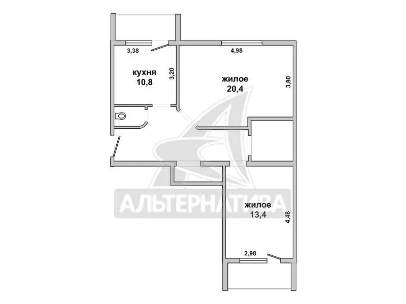 2-комнатная квартира,  г. Брест,  ул. Жукова,  2009 г.п. w181321 9
