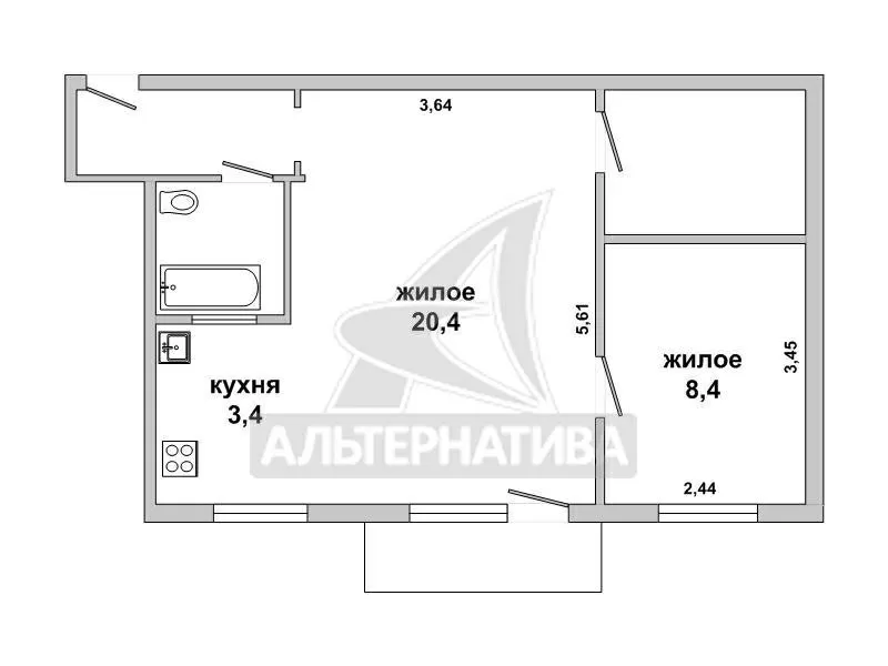 2-комнатная квартира,  г. Брест,  ул. Карла Маркса w181619 7