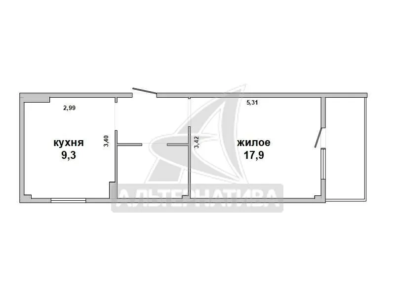 1-комнатная квартира,  г. Брест,  ул. Гоголя,  2017 г.п. w190182 2