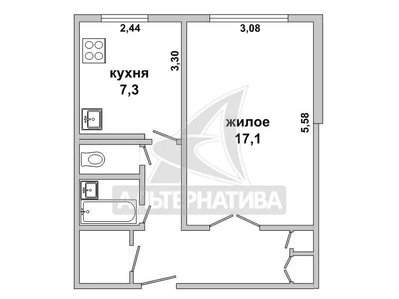 1-комнатная квартира,  г. Брест,  ул. Советской Конституции w161579 5