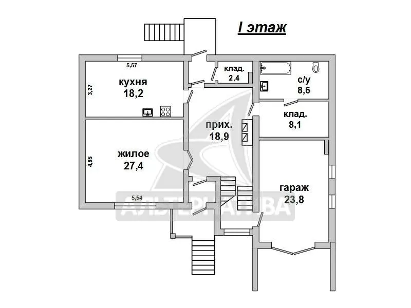 Жилой дом в г.Бресте. 2000 г.п. 2 этажа,  цокольный этаж. r160837 21