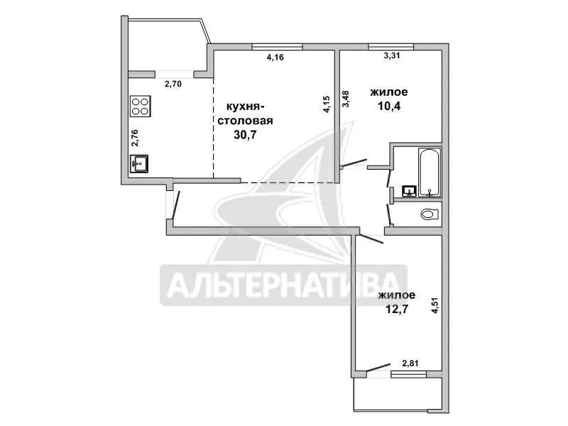 3-комнатная квартира,  г. Брест,  ул. Карбышева. w180485 2
