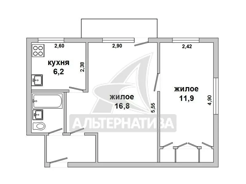2-комнатная квартира,  г. Малорита,  ул. Лермонтова w171675 8