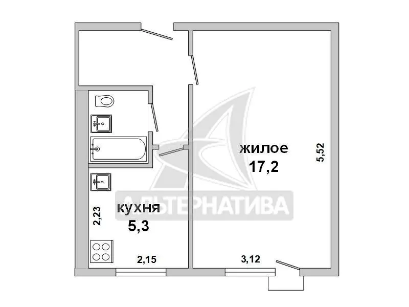 1-комнатная квартира,  г. Брест,  ул. Дубровская. w181020 10
