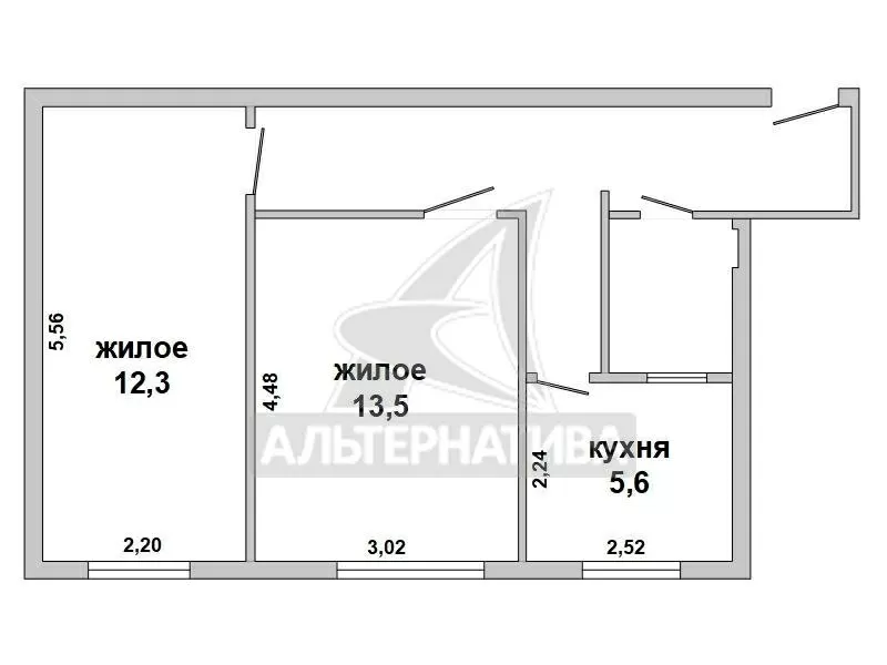 2-комнатная квартира,  г. Брест,  б-р Космонавтов. w181397 12